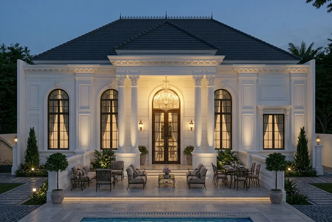 Desain Rumah Satu Lantai Klasik Kontemporer Grande - Gambar 3