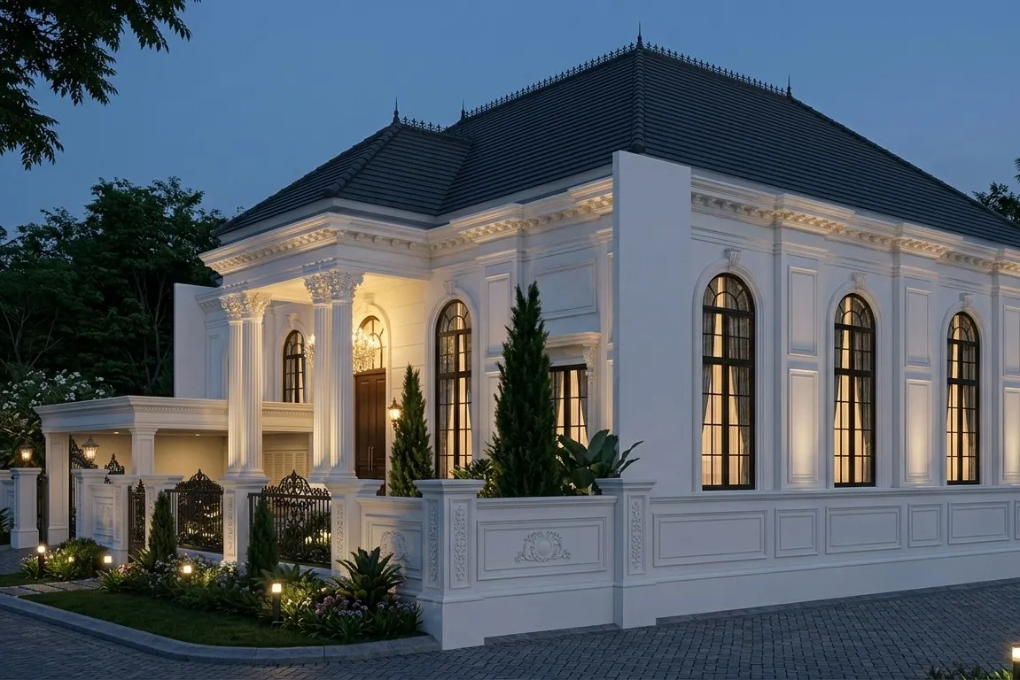 Desain Rumah Satu Lantai Klasik Kontemporer Grande - Gambar 2